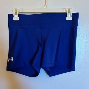 NWOT Womens Under Armor Team Shorty Shorts Blue Size Medium